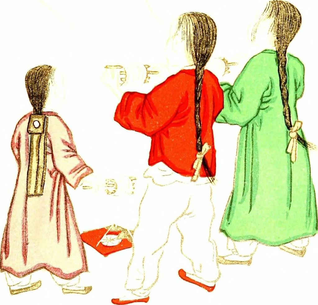 An illustration from Korean games : with notes on the corresponding games of China and Japan, 1895, leaf 56