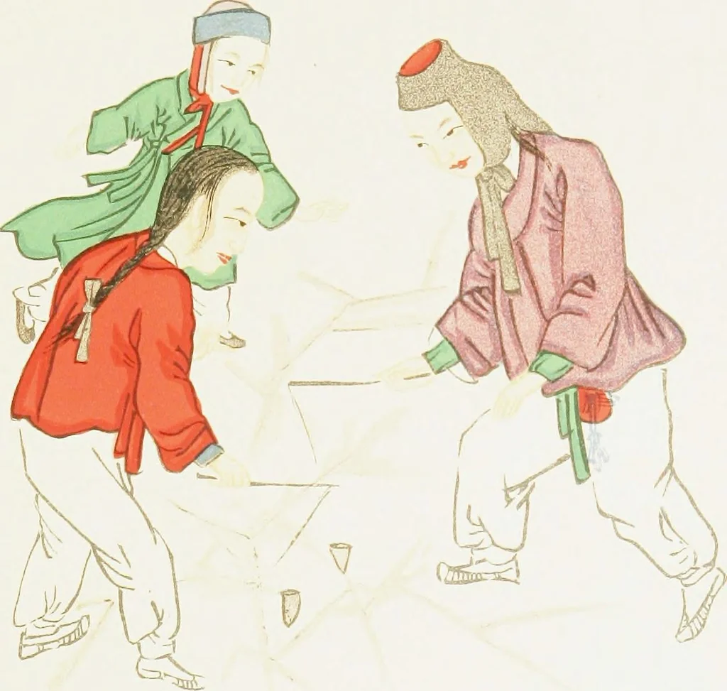 An illustration from Korean games : with notes on the corresponding games of China and Japan, 1895, leaf 74