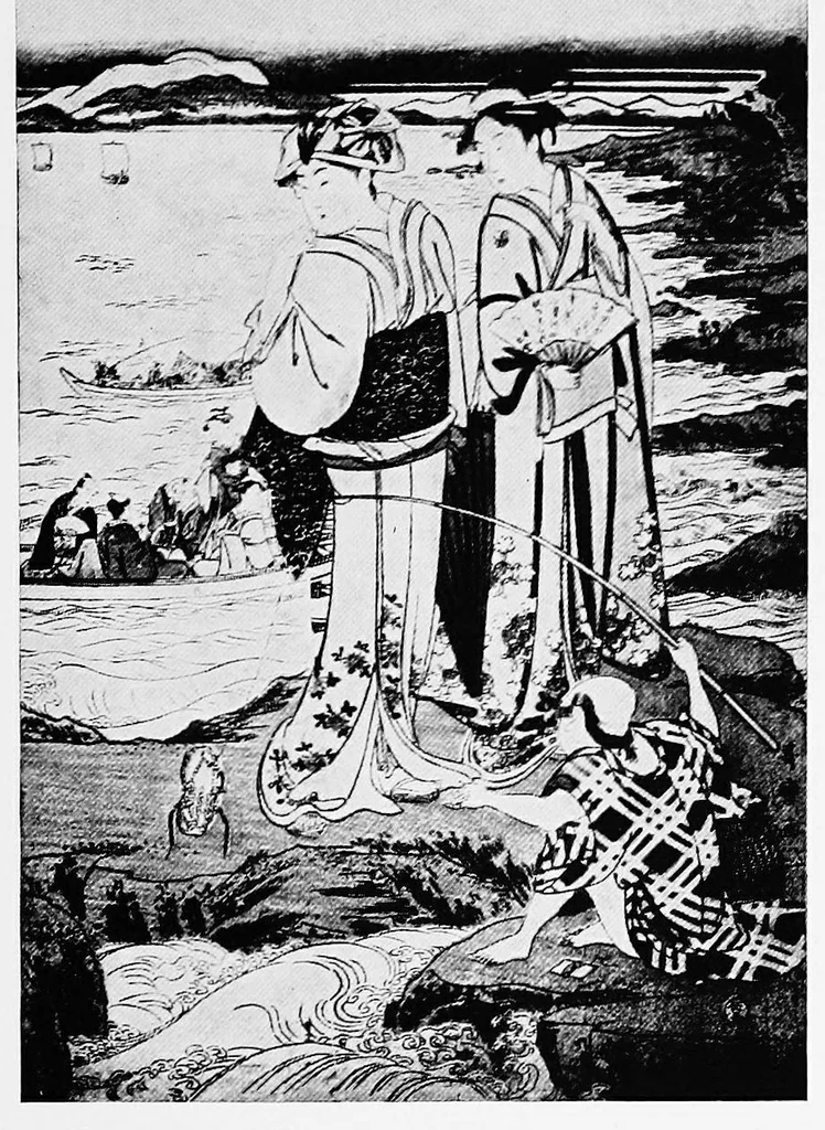 An illustration from Illustrated catalogue of an exceptionally important collection of rare and valuable Japanese color prints together with a few paintings of the Ukiyoe school : the property of Arthur Davison Ficke ... to be sold at unrestricted public sale at the American Art Galleries on the afternoons and evenings heretofore stated [i.e. Feb. 10-11, 1920], 1920, leaf 188