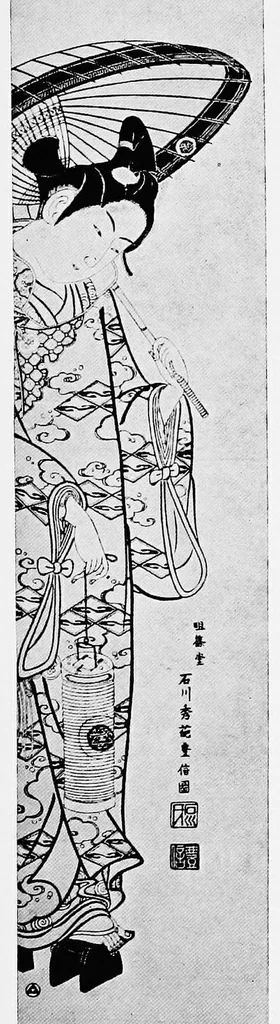 An illustration from Illustrated catalogue of an exceptionally important collection of rare and valuable Japanese color prints together with a few paintings of the Ukiyoe school : the property of Arthur Davison Ficke ... to be sold at unrestricted public sale at the American Art Galleries on the afternoons and evenings heretofore stated [i.e. Feb. 10-11, 1920], 1920, leaf 48