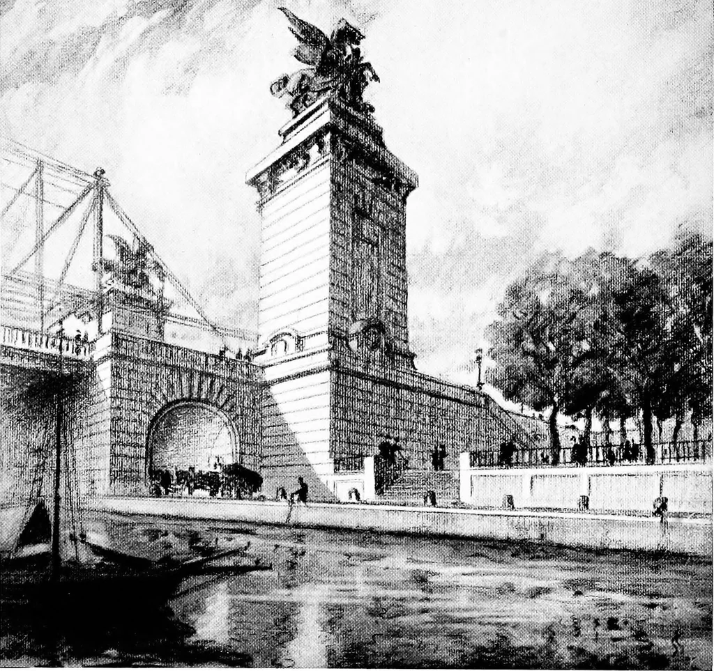 An illustration from Studies for Albany, 1914, leaf 57