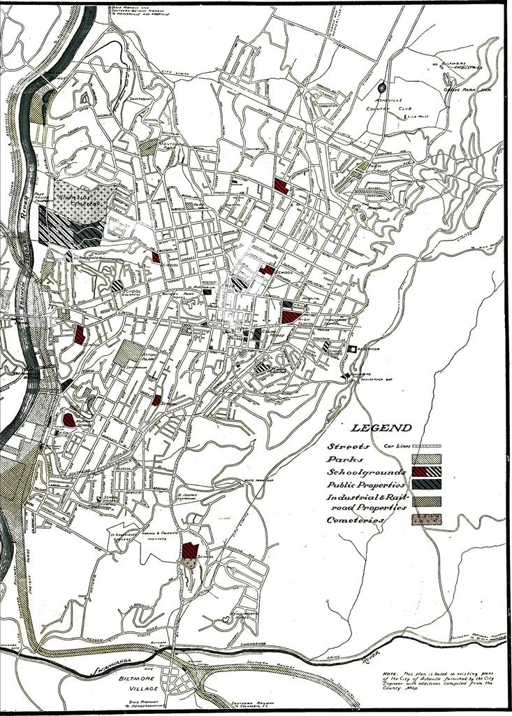 An illustration from Asheville city plan, 1922, leaf 52