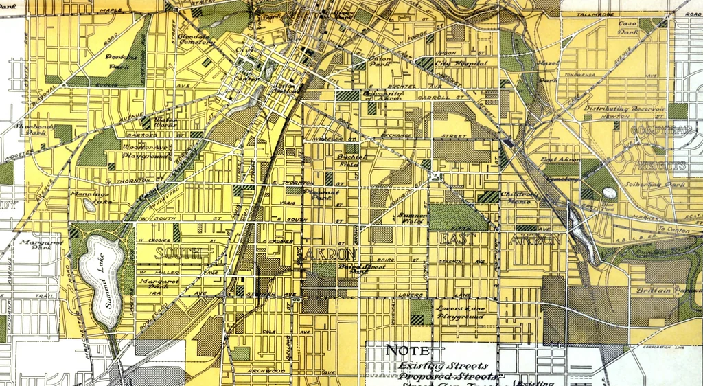 An illustration from City plan for Akron, 1919, leaf 5