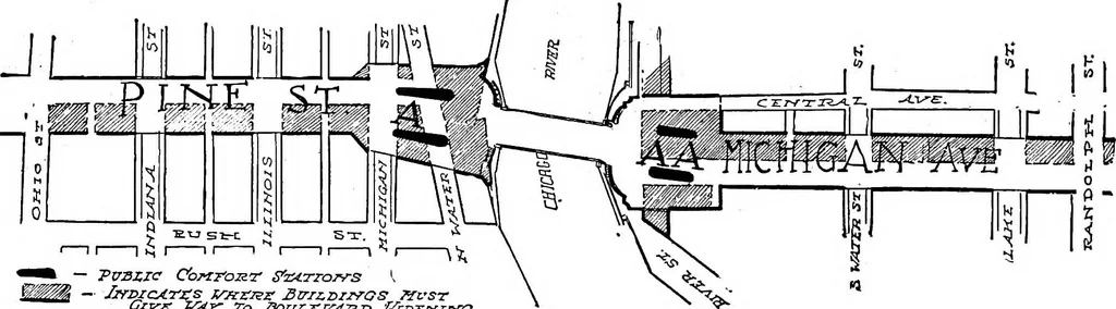 An illustration from Wacker's manual of the plan of Chicago; municipal economy, 1911, leaf 131