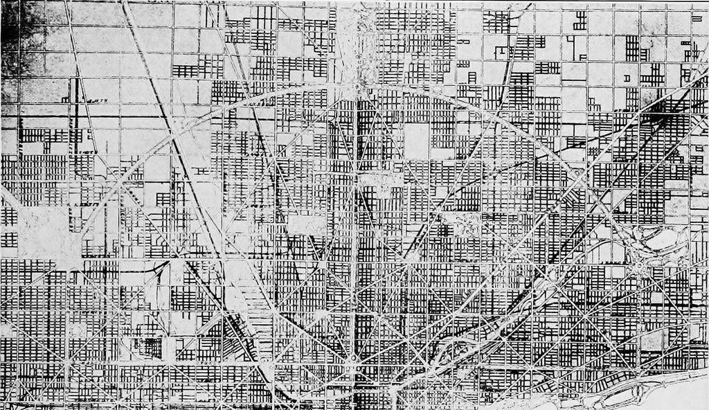 An illustration from Wacker's manual of the plan of Chicago; municipal economy, 1911, leaf 94