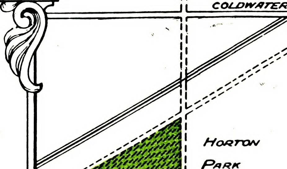 An illustration from The city plan of Flint, Michigan, including the reports of John Nolen, city planner, and Bion J. Arnold, transportation engineer, as approved by the City planning board and accepted by the Common council. George C. Kellar, mayor. Frank D. King, city clerk, 1920, leaf 116