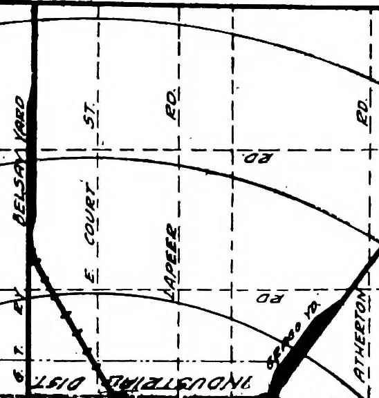 An illustration from The city plan of Flint, Michigan, including the reports of John Nolen, city planner, and Bion J. Arnold, transportation engineer, as approved by the City planning board and accepted by the Common council. George C. Kellar, mayor. Frank D. King, city clerk, 1920, leaf 84