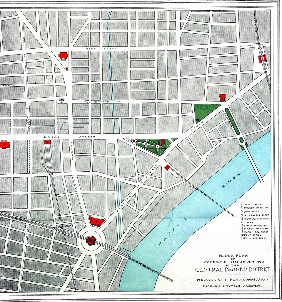 An illustration from City planning for Newark. The City plan commission, Newark, New Jersey, 1913, leaf 42