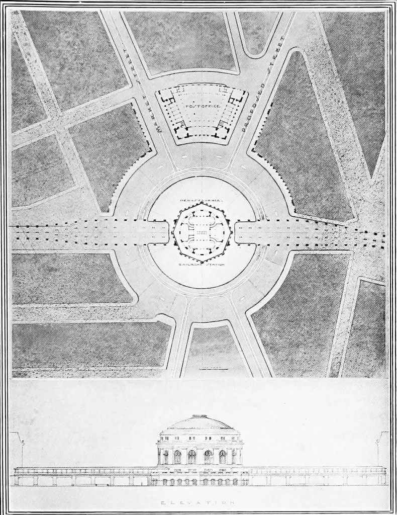 An illustration from City planning for Newark. The City plan commission, Newark, New Jersey, 1913, leaf 92