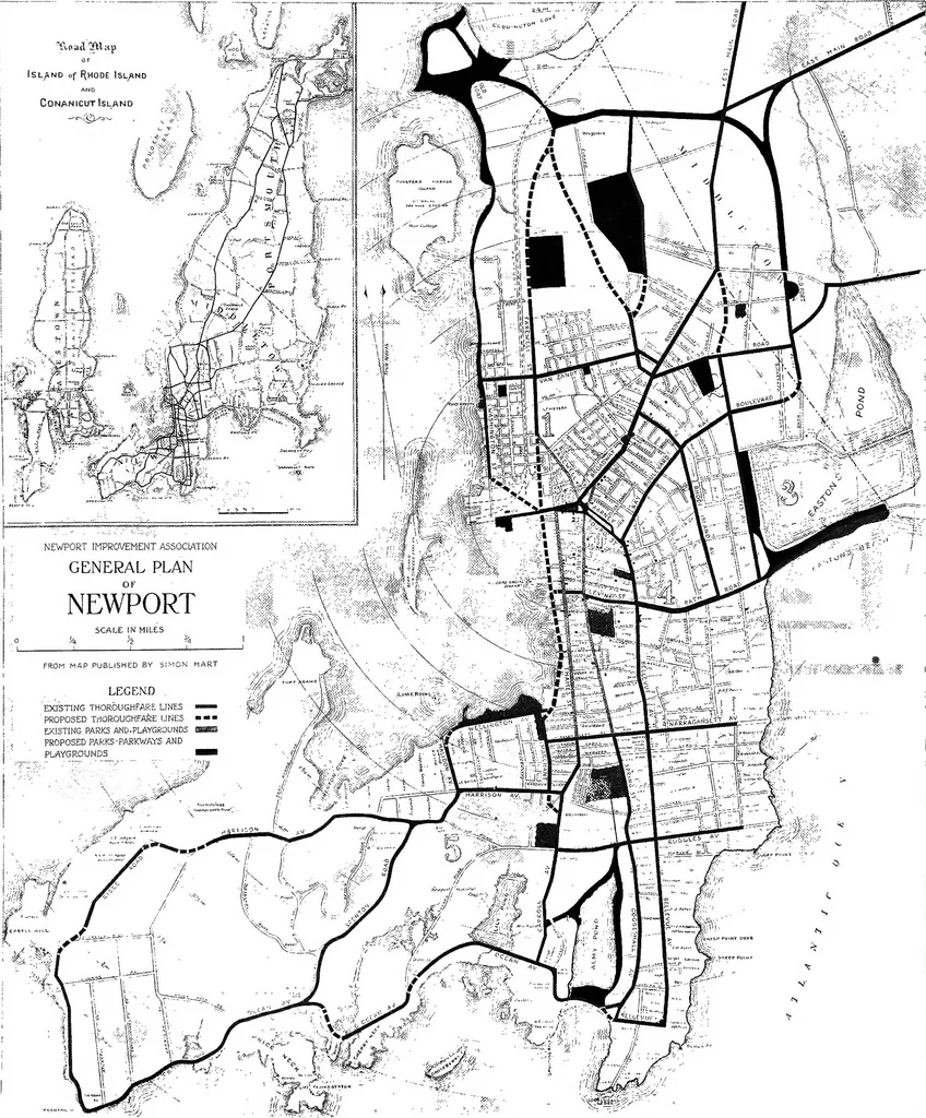 An illustration from Proposed improvements for Newport;, 1913, leaf 45