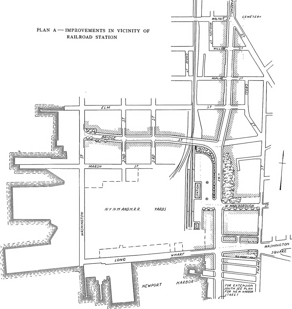 An illustration from Proposed improvements for Newport;, 1913, leaf 51