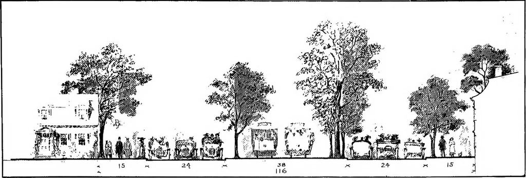 An illustration from Proposed improvements for Newport;, 1913, leaf 58