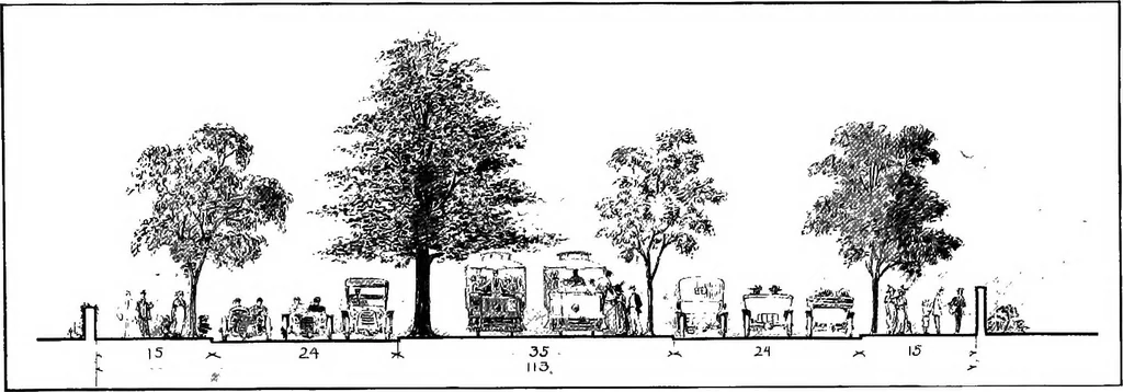 An illustration from Proposed improvements for Newport;, 1913, leaf 58
