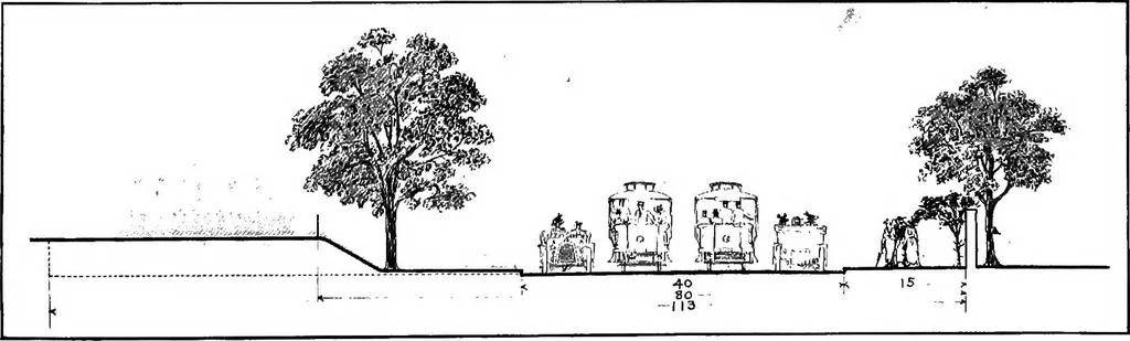 An illustration from Proposed improvements for Newport;, 1913, leaf 58