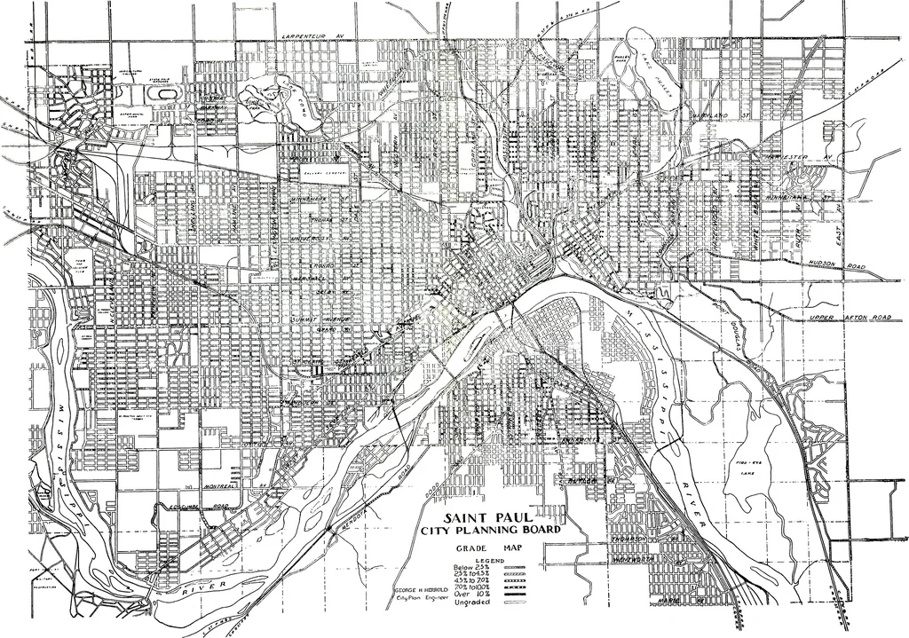 An illustration from Plan of Saint Paul, the capital city of Minnesota, 1922, leaf 18
