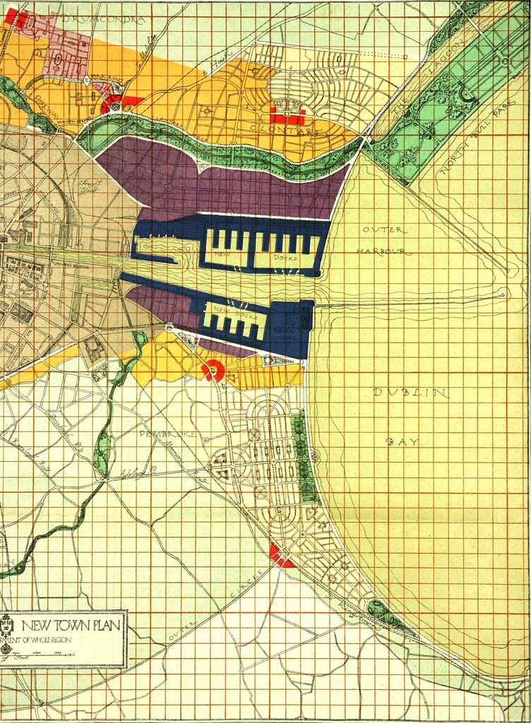 An illustration from Dublin of the future : the new town plan, being the scheme awarded teh first prize in the international competition, 1922, leaf 120