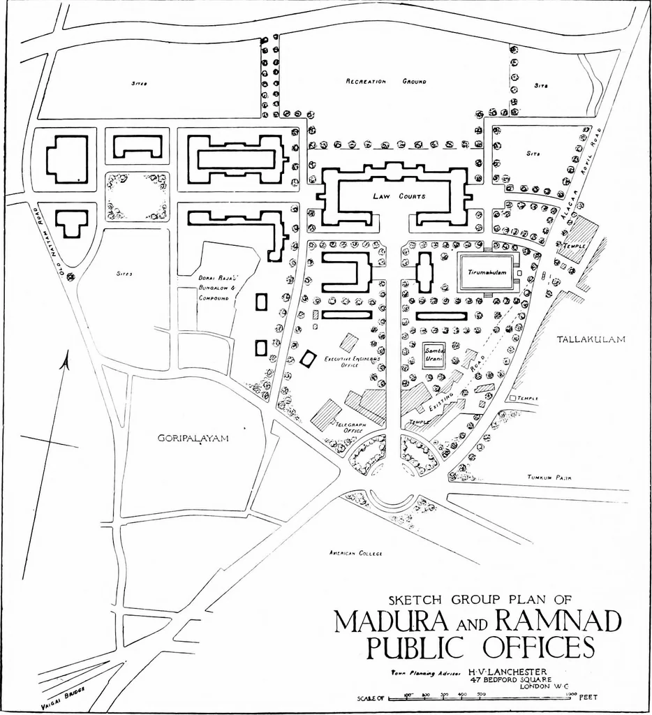 An illustration from Town planning in Madras : a review of the conditions and requirements of city improvement and development in the Madras Presidency, 1918, leaf 107