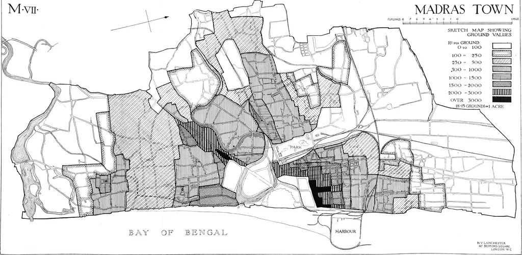 An illustration from Town planning in Madras : a review of the conditions and requirements of city improvement and development in the Madras Presidency, 1918, leaf 119