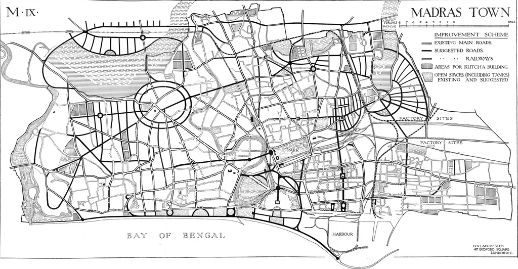An illustration from Town planning in Madras : a review of the conditions and requirements of city improvement and development in the Madras Presidency, 1918, leaf 121