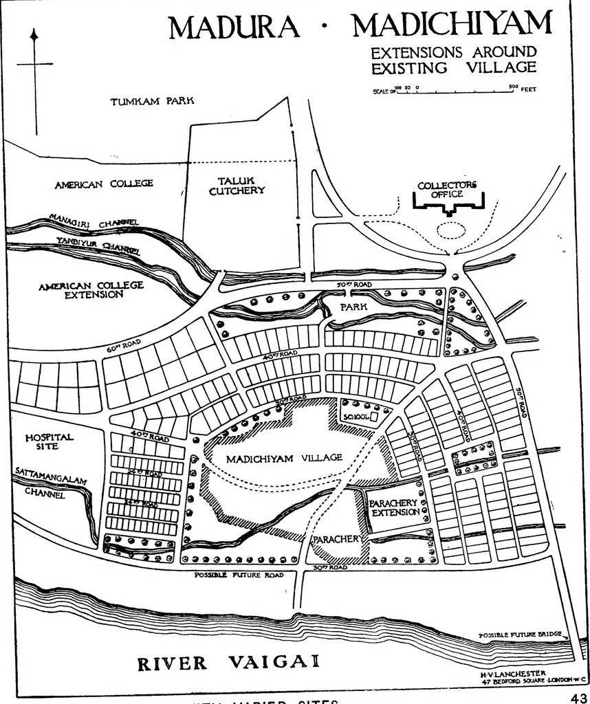 An illustration from Town planning in Madras : a review of the conditions and requirements of city improvement and development in the Madras Presidency, 1918, leaf 91