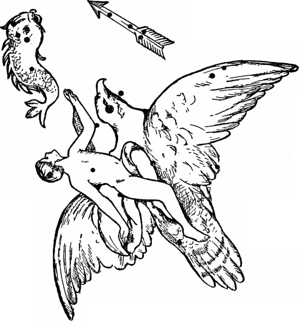 An illustration from The stars and their stories; a book for young people, 1913, leaf 62