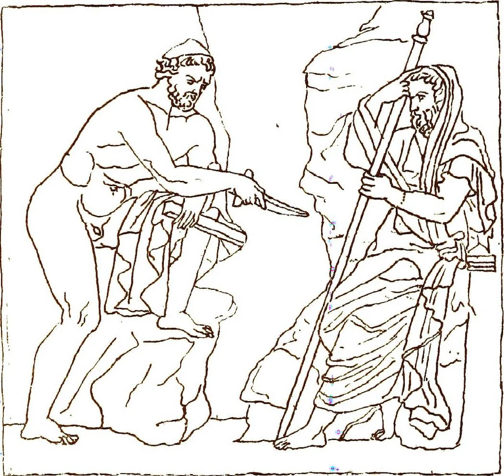 An illustration from Myths of the Odyssey in art and literature, 1882, leaf 216