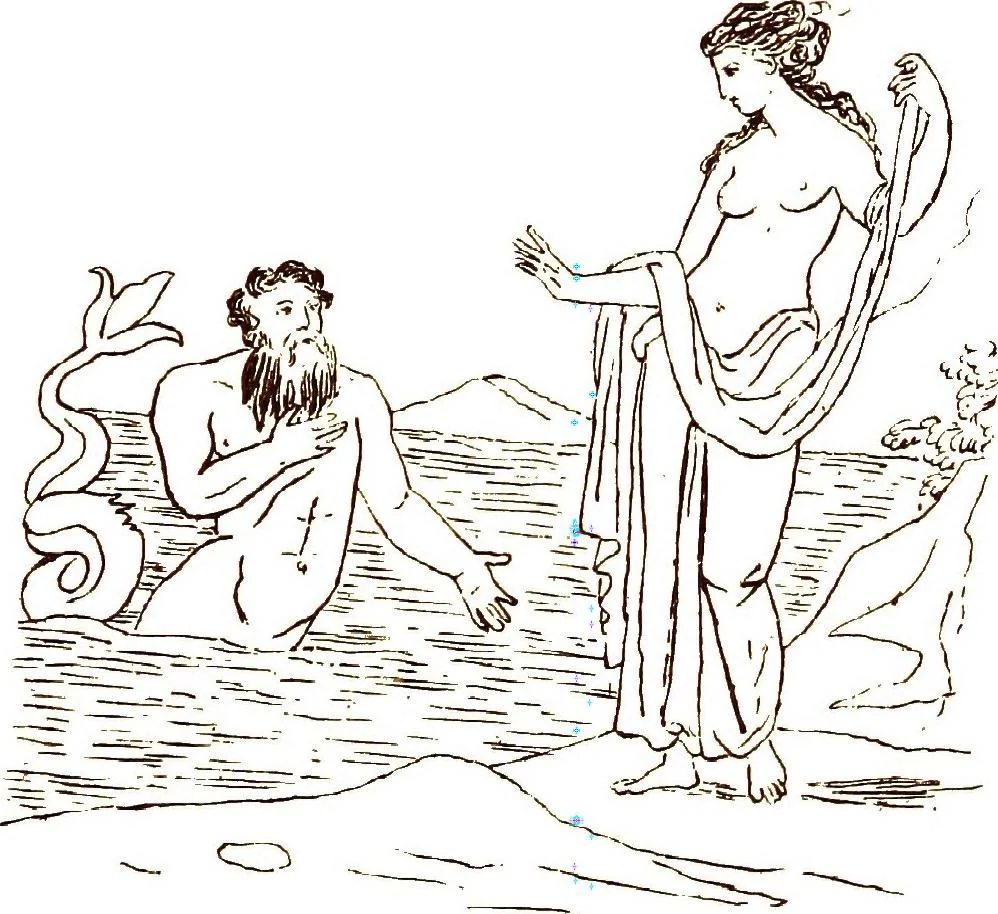 An illustration from Myths of the Odyssey in art and literature, 1882, leaf 386