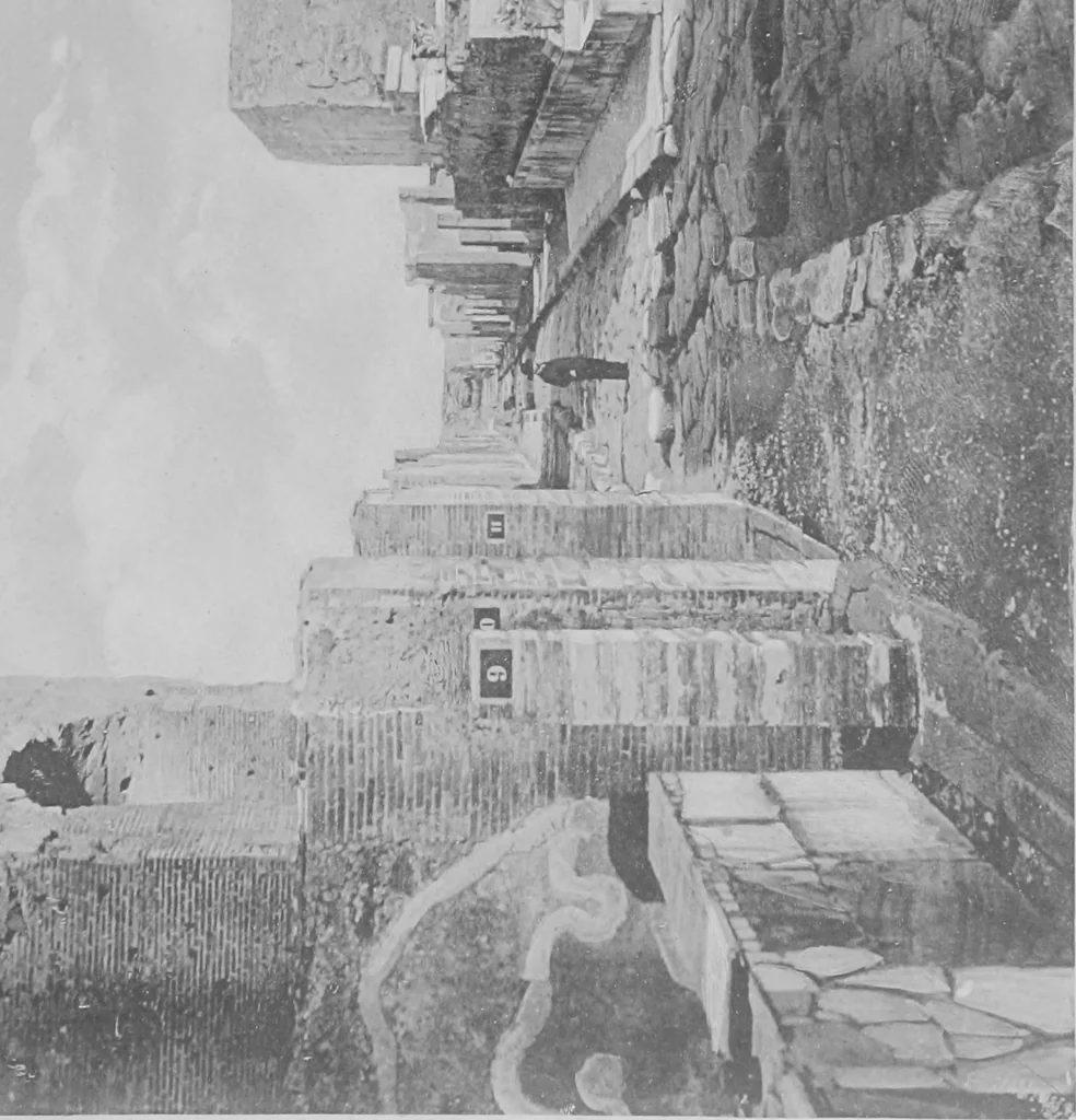 An illustration from Pompei past and present; its principal monuments as they are and as they used to be, reproduced and restored from photographs and original sketches, 1905, leaf 26