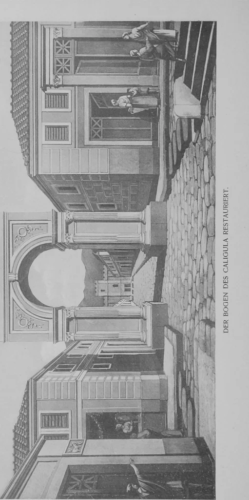 An illustration from Pompei past and present; its principal monuments as they are and as they used to be, reproduced and restored from photographs and original sketches, 1905, leaf 27
