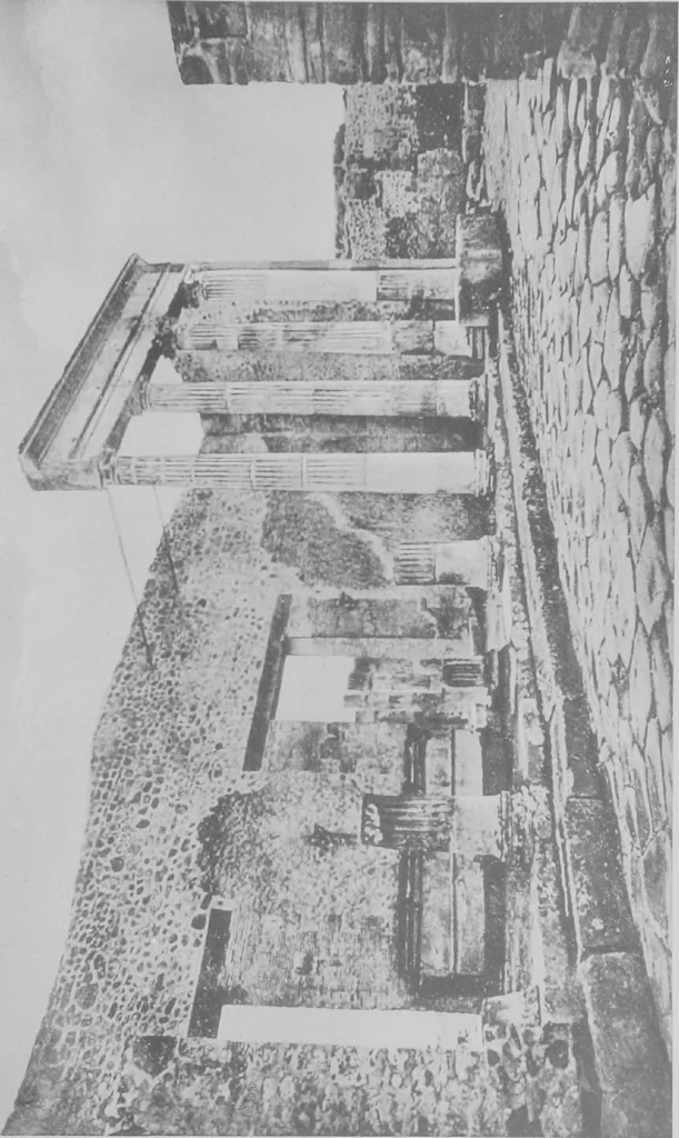 An illustration from Pompei past and present; its principal monuments as they are and as they used to be, reproduced and restored from photographs and original sketches, 1905, leaf 52