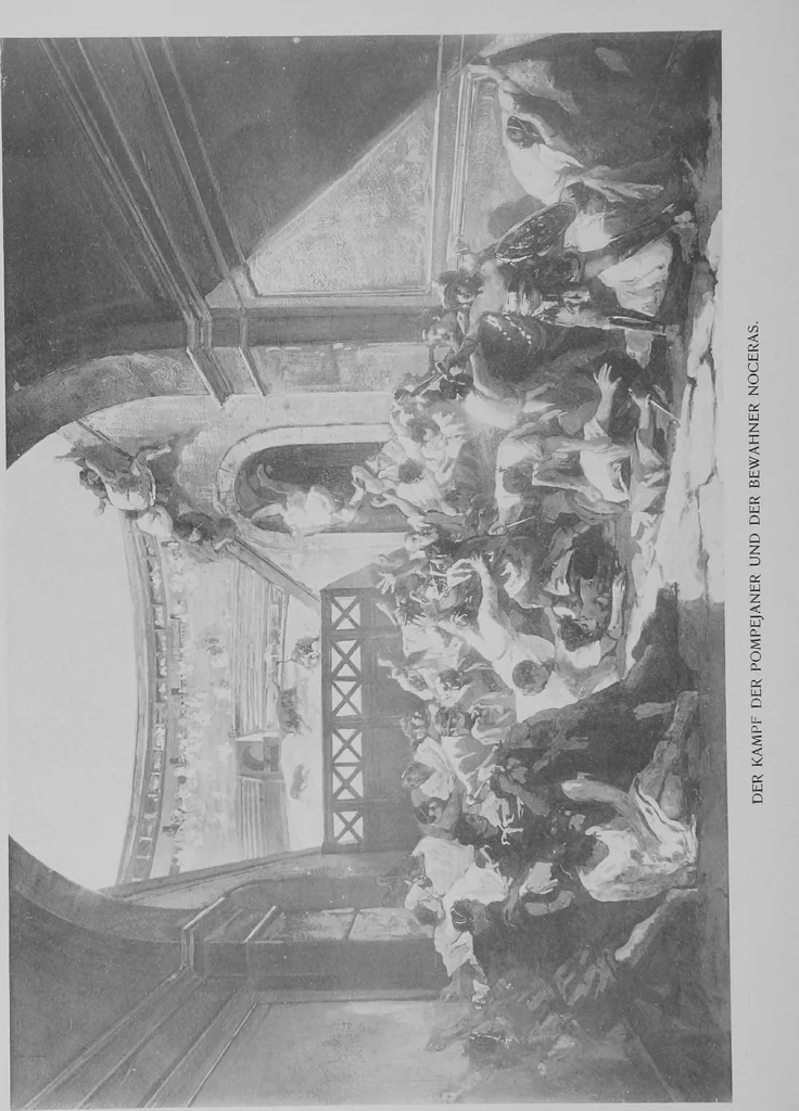 An illustration from Pompei past and present; its principal monuments as they are and as they used to be, reproduced and restored from photographs and original sketches, 1905, leaf 55