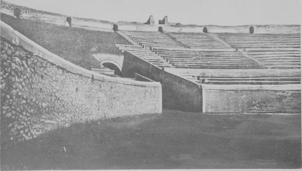 An illustration from Pompei past and present; its principal monuments as they are and as they used to be, reproduced and restored from photographs and original sketches, 1905, leaf 57