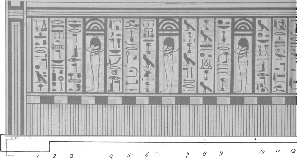 An illustration from The triple mummy case of Aroeri-Ao, an Egyptian priest, in Dr. Lee's museum at Hartwell house, Buckinghamshire, 1858, leaf 37