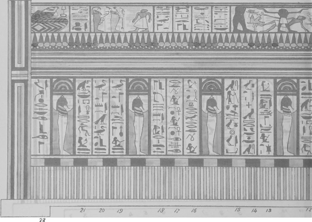 An illustration from The triple mummy case of Aroeri-Ao, an Egyptian priest, in Dr. Lee's museum at Hartwell house, Buckinghamshire, 1858, leaf 37