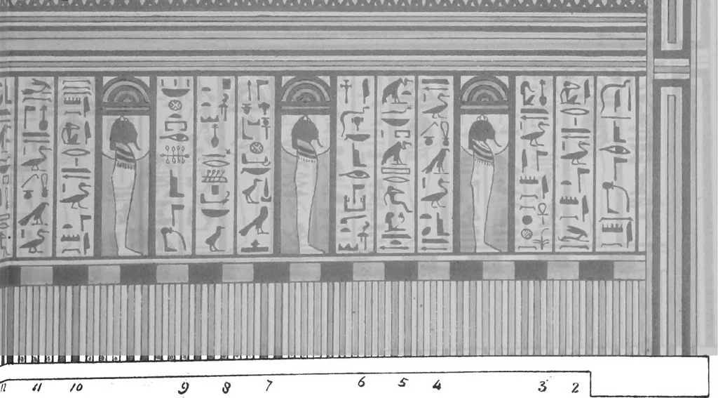 An illustration from The triple mummy case of Aroeri-Ao, an Egyptian priest, in Dr. Lee's museum at Hartwell house, Buckinghamshire, 1858, leaf 38