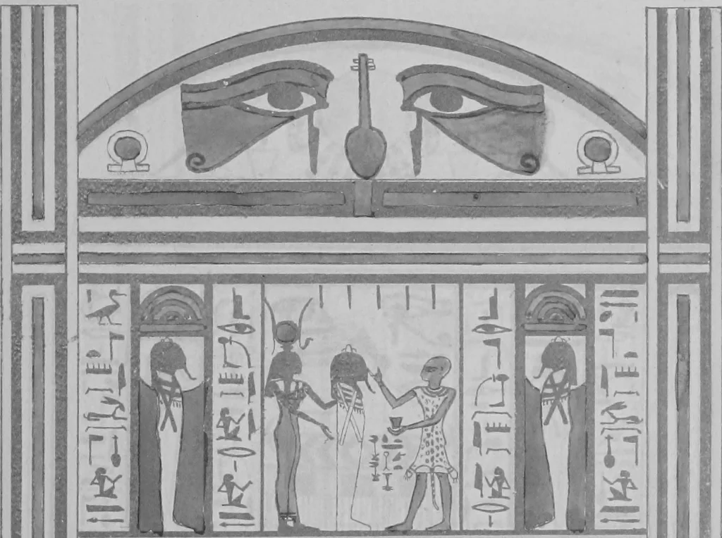An illustration from The triple mummy case of Aroeri-Ao, an Egyptian priest, in Dr. Lee's museum at Hartwell house, Buckinghamshire, 1858, leaf 42