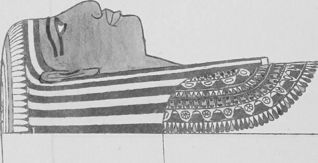 An illustration from The triple mummy case of Aroeri-Ao, an Egyptian priest, in Dr. Lee's museum at Hartwell house, Buckinghamshire, 1858, leaf 49