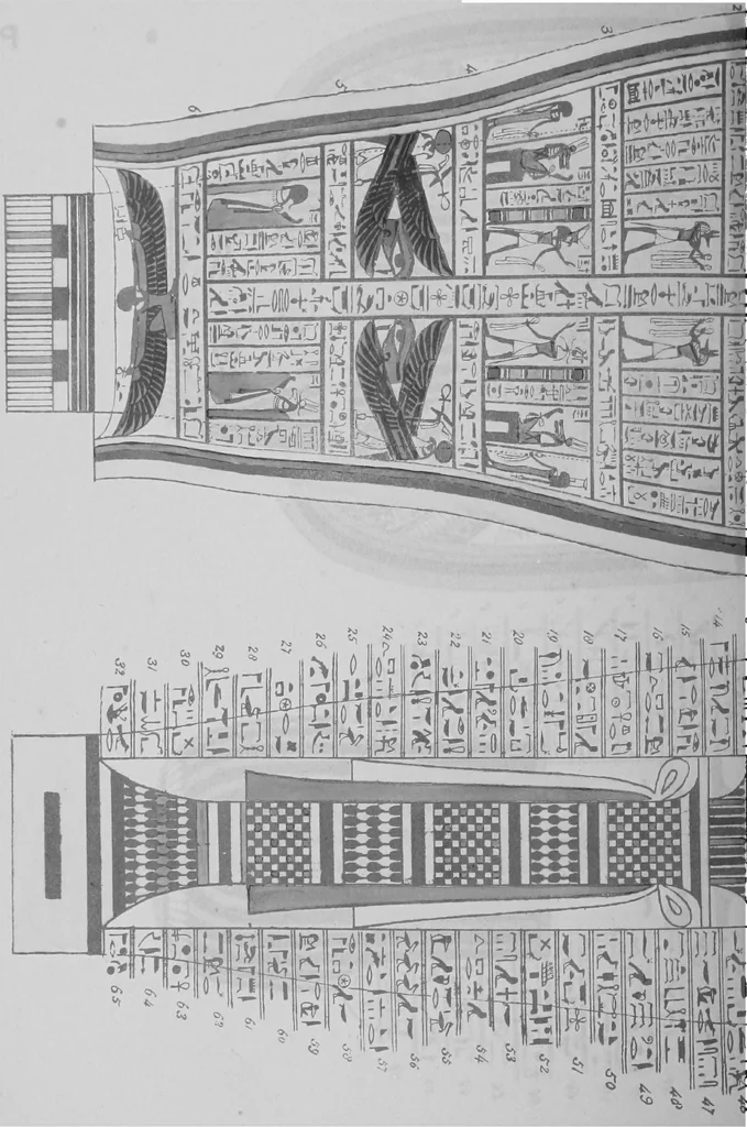 An illustration from The triple mummy case of Aroeri-Ao, an Egyptian priest, in Dr. Lee's museum at Hartwell house, Buckinghamshire, 1858, leaf 53