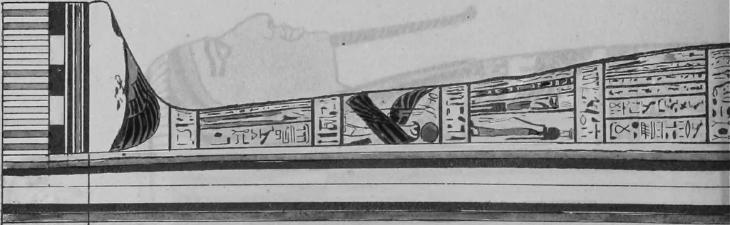An illustration from The triple mummy case of Aroeri-Ao, an Egyptian priest, in Dr. Lee's museum at Hartwell house, Buckinghamshire, 1858, leaf 57