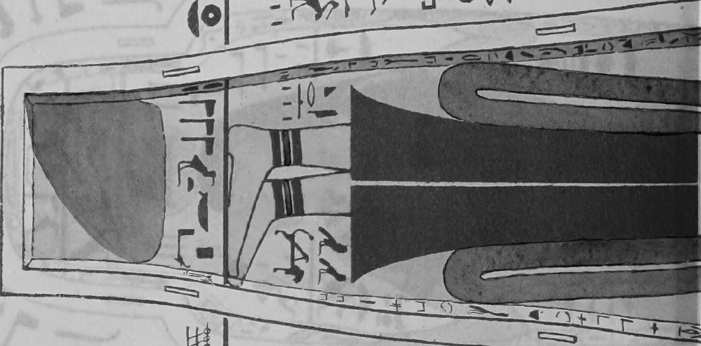 An illustration from The triple mummy case of Aroeri-Ao, an Egyptian priest, in Dr. Lee's museum at Hartwell house, Buckinghamshire, 1858, leaf 61