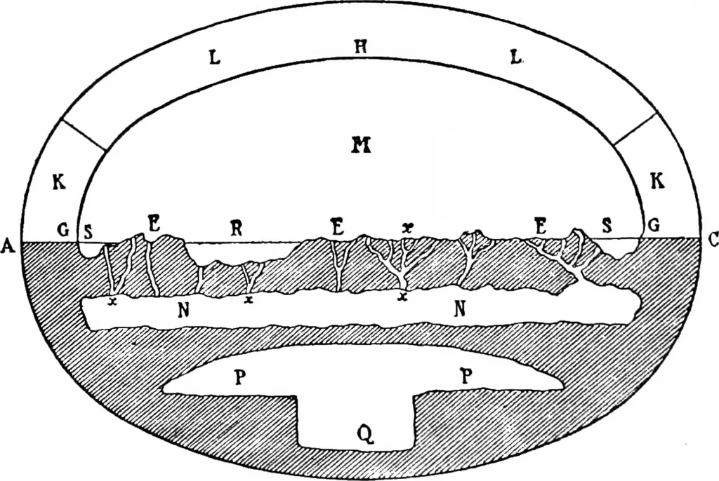 An illustration from Astronomy in the Old Testament, 1905, leaf 49