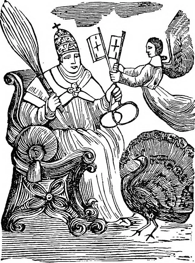 An illustration from Magicon: wonderful prophecies concerning popery and its impending overthrow and fall, together with predictions relative to America, the end of the world and the formation of the new earth, ... with twenty-four magic figures, 1869, leaf 72