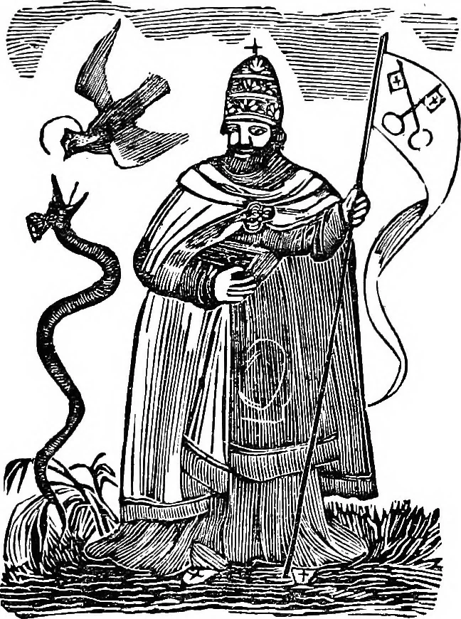 An illustration from Magicon: wonderful prophecies concerning popery and its impending overthrow and fall, together with predictions relative to America, the end of the world and the formation of the new earth, ... with twenty-four magic figures, 1869, leaf 84