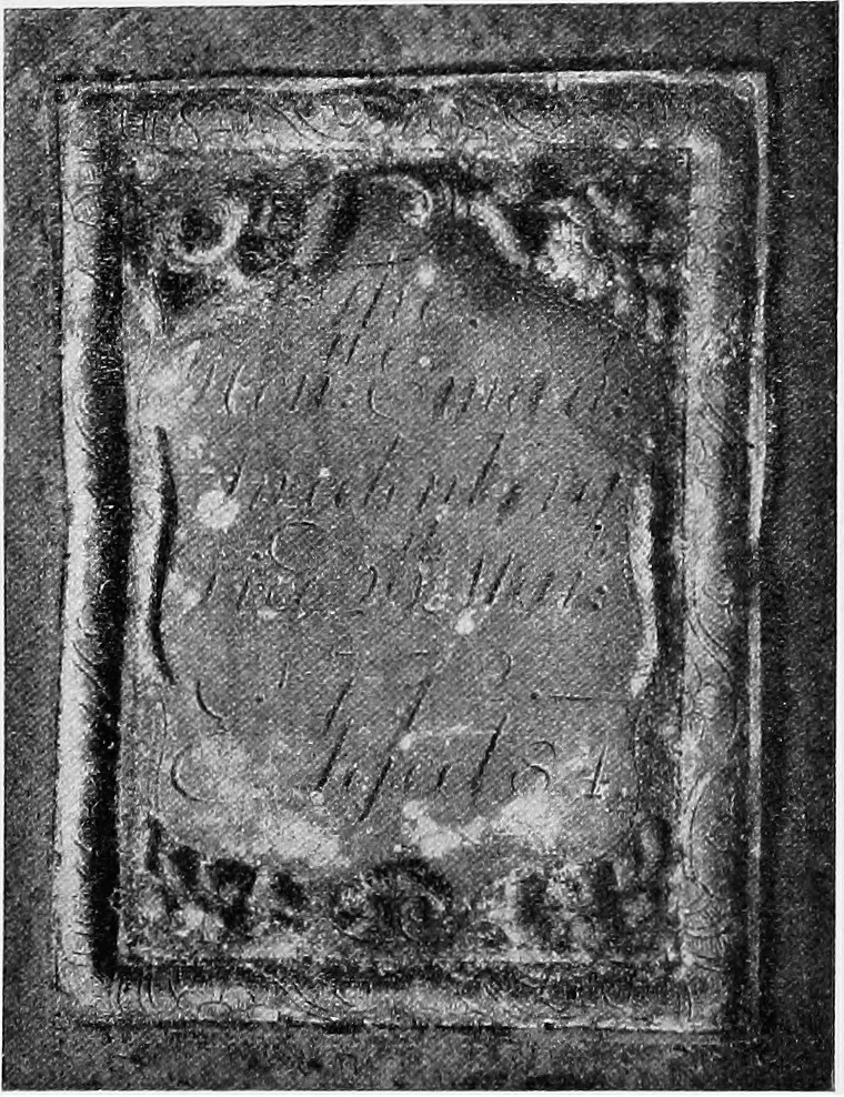 An illustration from The mortal remains of Emanuel Swedenborg; an account of the historical and anatomical investigations executed by a committee, appointed on May 27th, 1908, 1910, leaf 37