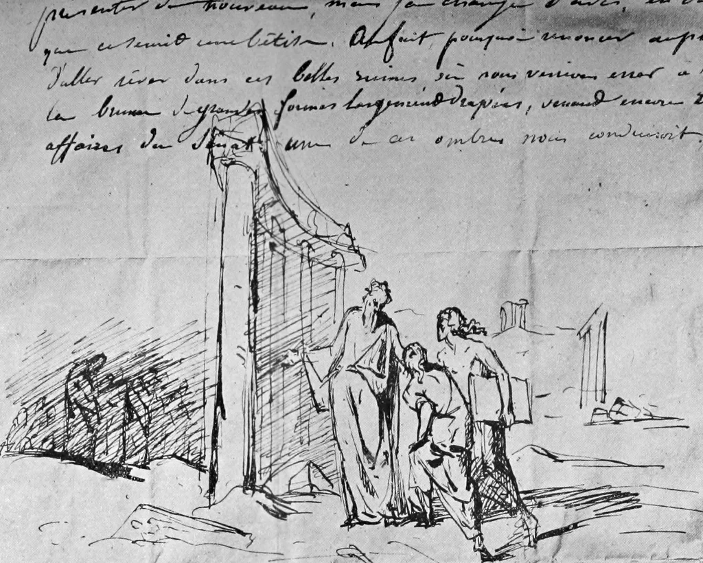 An illustration from A unique and extremely important collection of autograph letters of the world's greatest painters of the XVth, XVIth, XVIIth and XVIIIth centuries., 1911, leaf 76