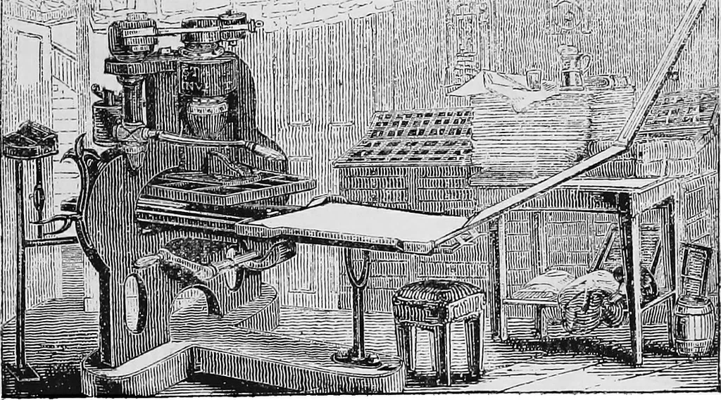 An illustration from A short history of the art of printing in England, 1877, leaf 46