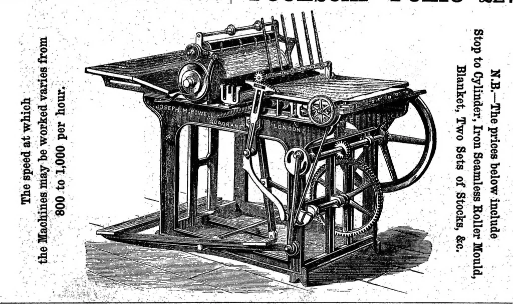 An illustration from A short history of the art of printing in England, 1877, leaf 60