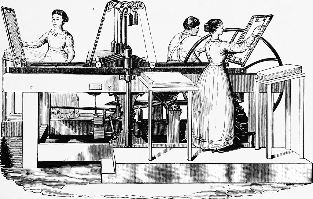 An illustration from A short history of the printing press and of the improvements in printing machinery from the time of Gutenberg up to the present day, 1902, leaf 14