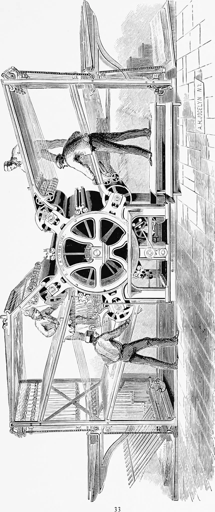 An illustration from A short history of the printing press and of the improvements in printing machinery from the time of Gutenberg up to the present day, 1902, leaf 36