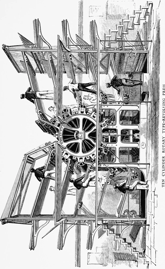 An illustration from A short history of the printing press and of the improvements in printing machinery from the time of Gutenberg up to the present day, 1902, leaf 38